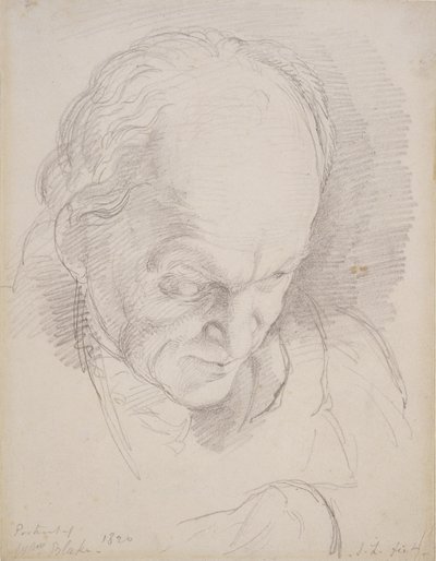 Porträt von William Blake (1757-1827), nach vorne gelehnt, 1820 von John Linnell